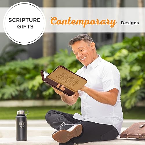 Miniatura 9 de Christian Art Gifts Men's Classic Bible Cover I Know The Plans Jeremiah 2911, BrownTan Faux Leather, XL Leather Bound