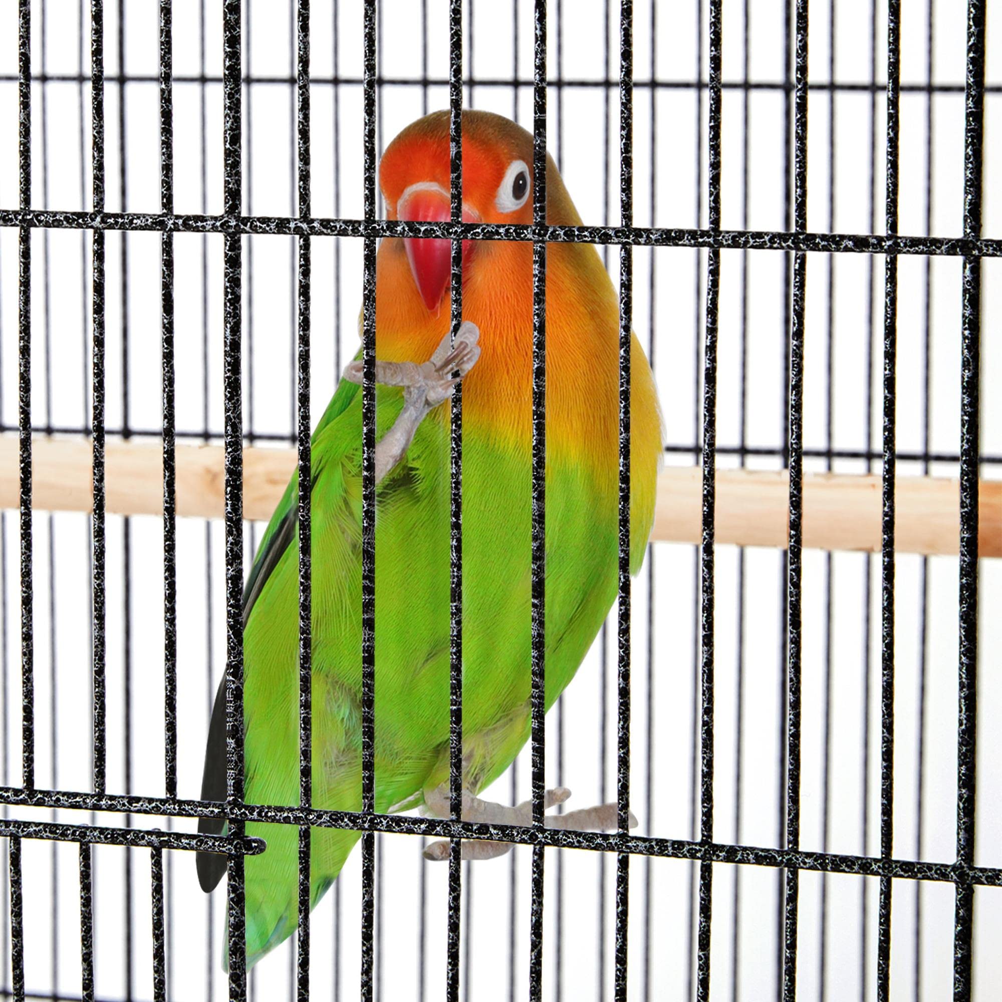 Abician Cage à Oiseaux sur Pied à roulettes Cage en Métal pour Perroquet Perruches Intérieur Extérieur 45,5×45,5×100,5 cm