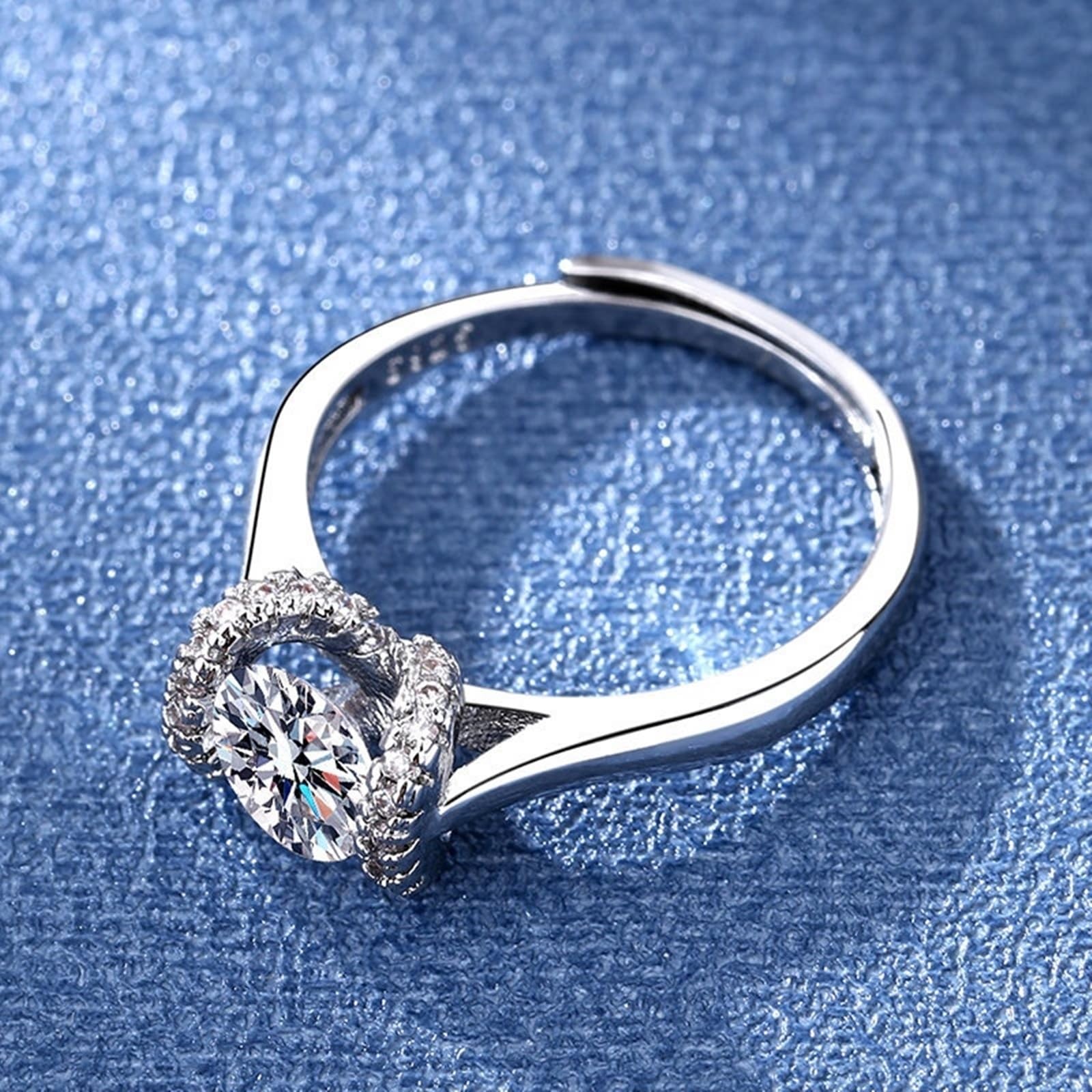 Spersonalizowany pierścionek obrączki ślubne z białego złota dla niej 18K laboratoryjny diamentowy węzeł design okrągły 1 ct cyrkonia rozmiar H 1/2 moda dla kobiet biżuteria koktajlowa