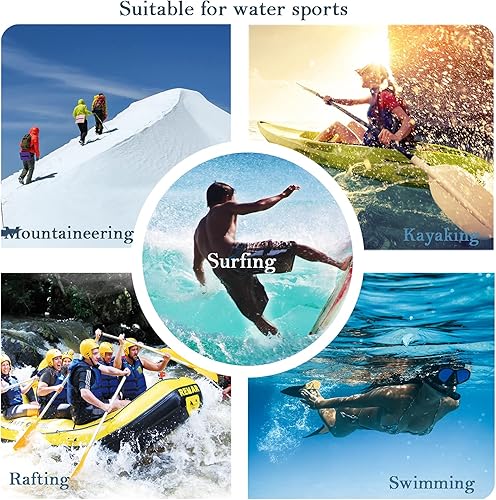 Miniatura 4 de Mochila impermeable a prueba de arena de 20 litros, bolsa seca ligera e impermeable, saco seco plegable con funda para teléfono y bolsa de cintura