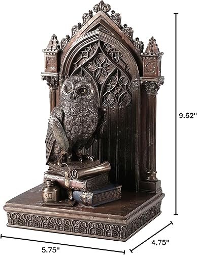 Miniatura 8 de Veronese Design Escultura animal del final del bronce de la resina del molde en frío del búho de la sabiduría de 9 58 pulgadas