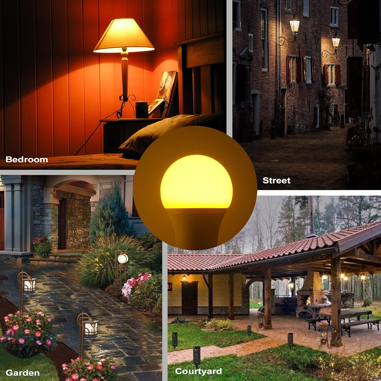 Amber LED Yellow Light Bulb - A21 E26 Medium Base 15W(100W Equivalent) 1500Lm, 2200K Soft Amber Glow Led Bulbs Perfect for Outdoor, Indoor, Ranch, Porch, Patio, Garden