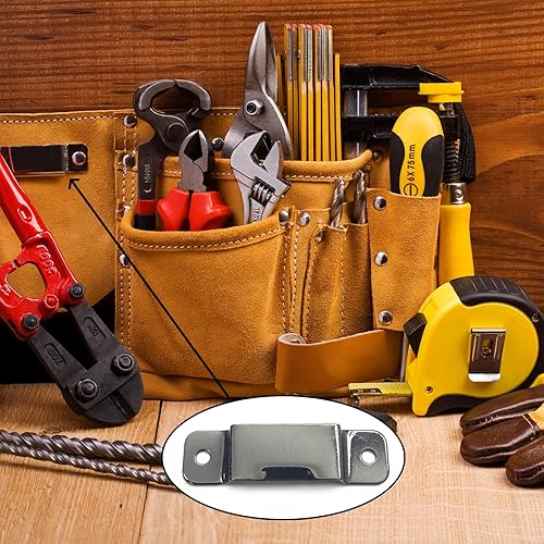 Miniatura 6 de 8 piezas de soporte pequeño de metal para cinta métrica, clip para cinta métrica, funda de medida occidental con remaches para herramienta de