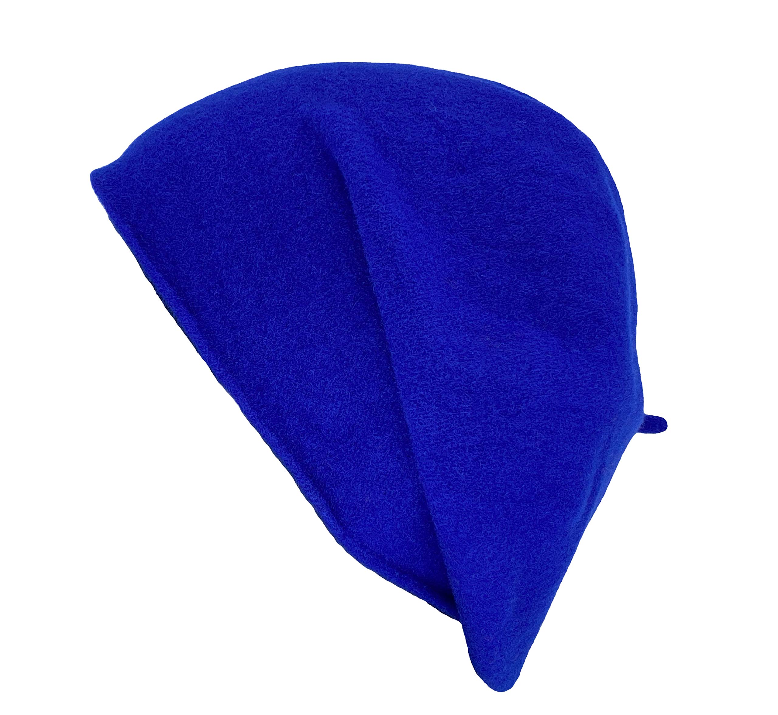 Kopka damska bejsbolówka wełniana, beret, czapka z dzianiny w 100% z wełny (merynos), czapka zimowa, niebieski / Indigo, jeden rozmiar