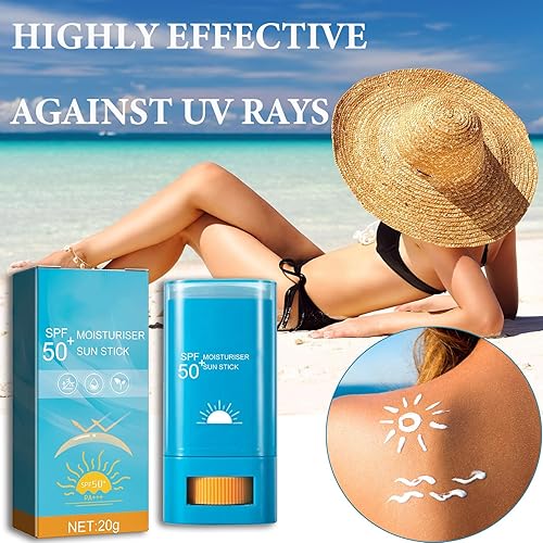 Miniatura 7 de Protector solar en barra SPF 50+, protector solar facial para todo tipo de piel, resistente al agua y ligero, protección UV eficaz de larga duración