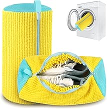 Xan Concept Shoe Washing Machine Bag with Invisible Rust-Free Side Zipper Reusable Laundry Bag for Sneakers Socks Lingerie Bras Blouses Durable Fabric Shoe Cleaner (Pack of 1) Yellow