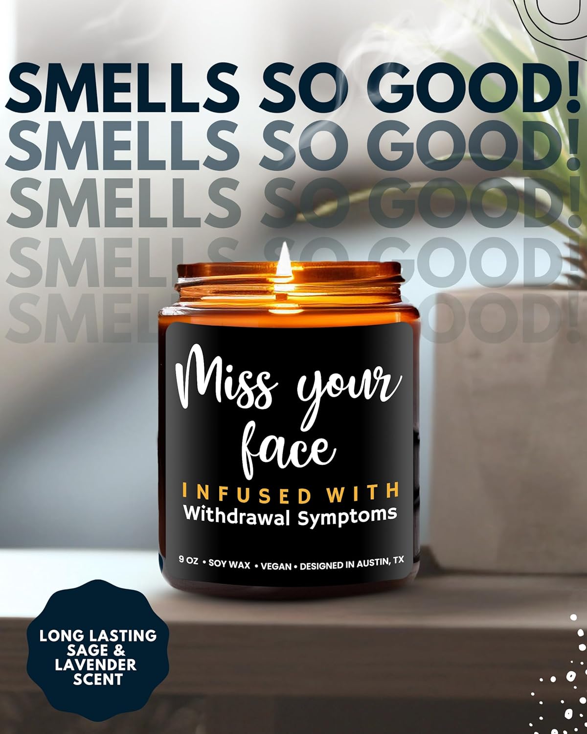 Funny Friendship Candle, Fun Presents for Women Friends, Funny Gifts for Friendship, Unique and Fun Friend Gifts for Women and Men, I Miss Your Face Candle, Birthday Presents, Christmas, Gift-Ready - Image 5