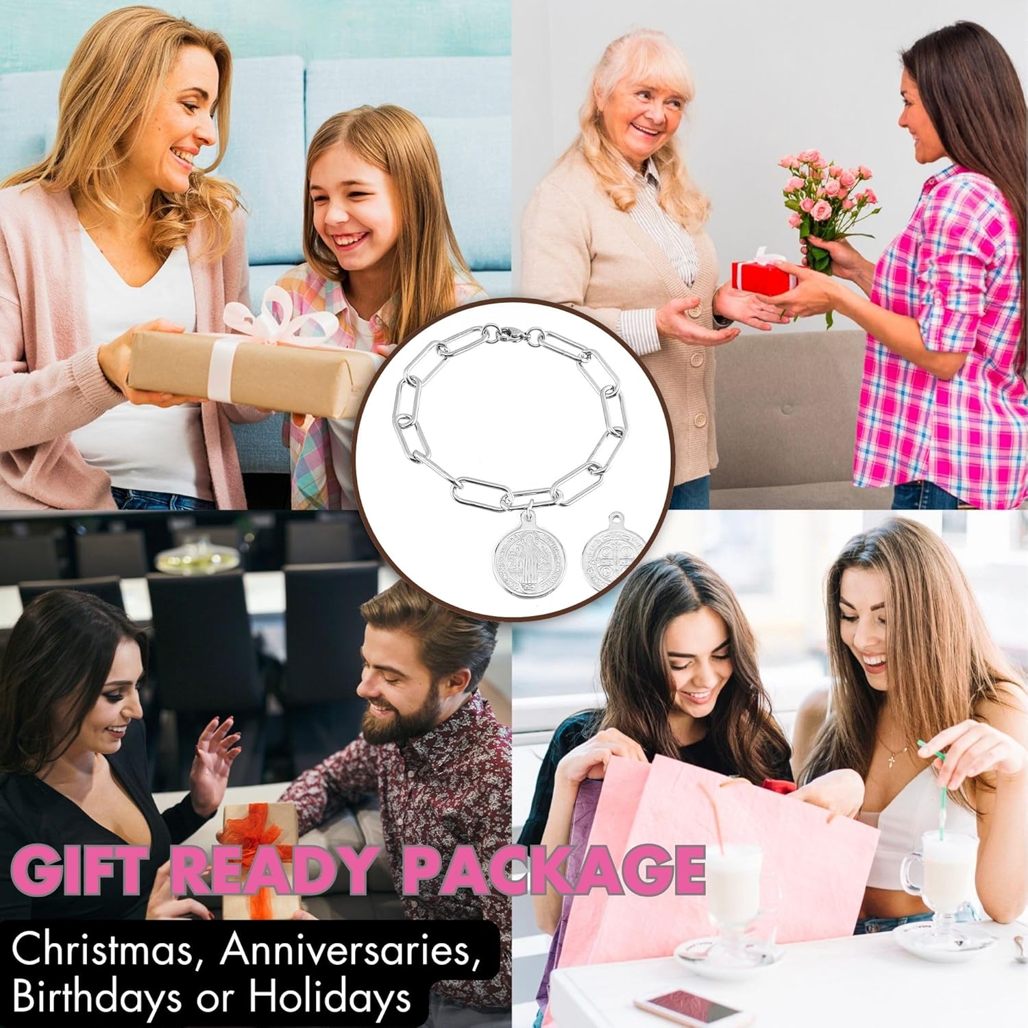 925 Sterling Silver Saint Benedict Bracelet For Men And Women - Rosario De San Benito For Men And Women, Catholic Religion St. Benedict Bracelet, Pulseras De San Benito, Gift For Women And Men - Image 5