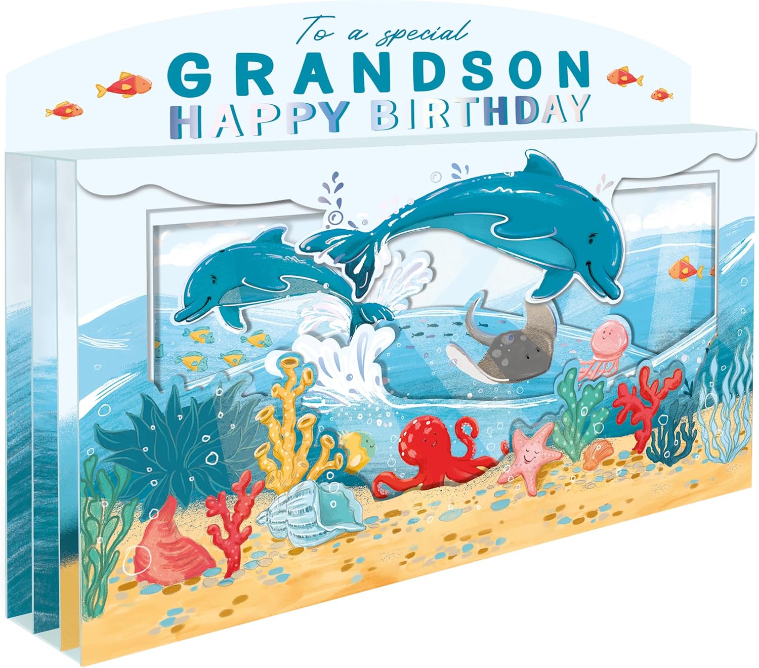 Spectacular 3D Party Dogs Scene Granddaughter Birthday Card Freestanding Cards SPT014