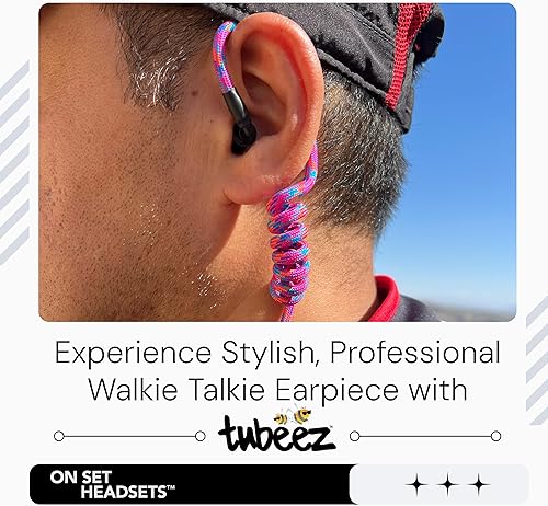 Miniatura 2 de Tubeez Walkie Talkie Auricular con tapones negros para los oídos  Tubo roscado de bloqueo de humedad que se adapta a cualquier auricular de radio