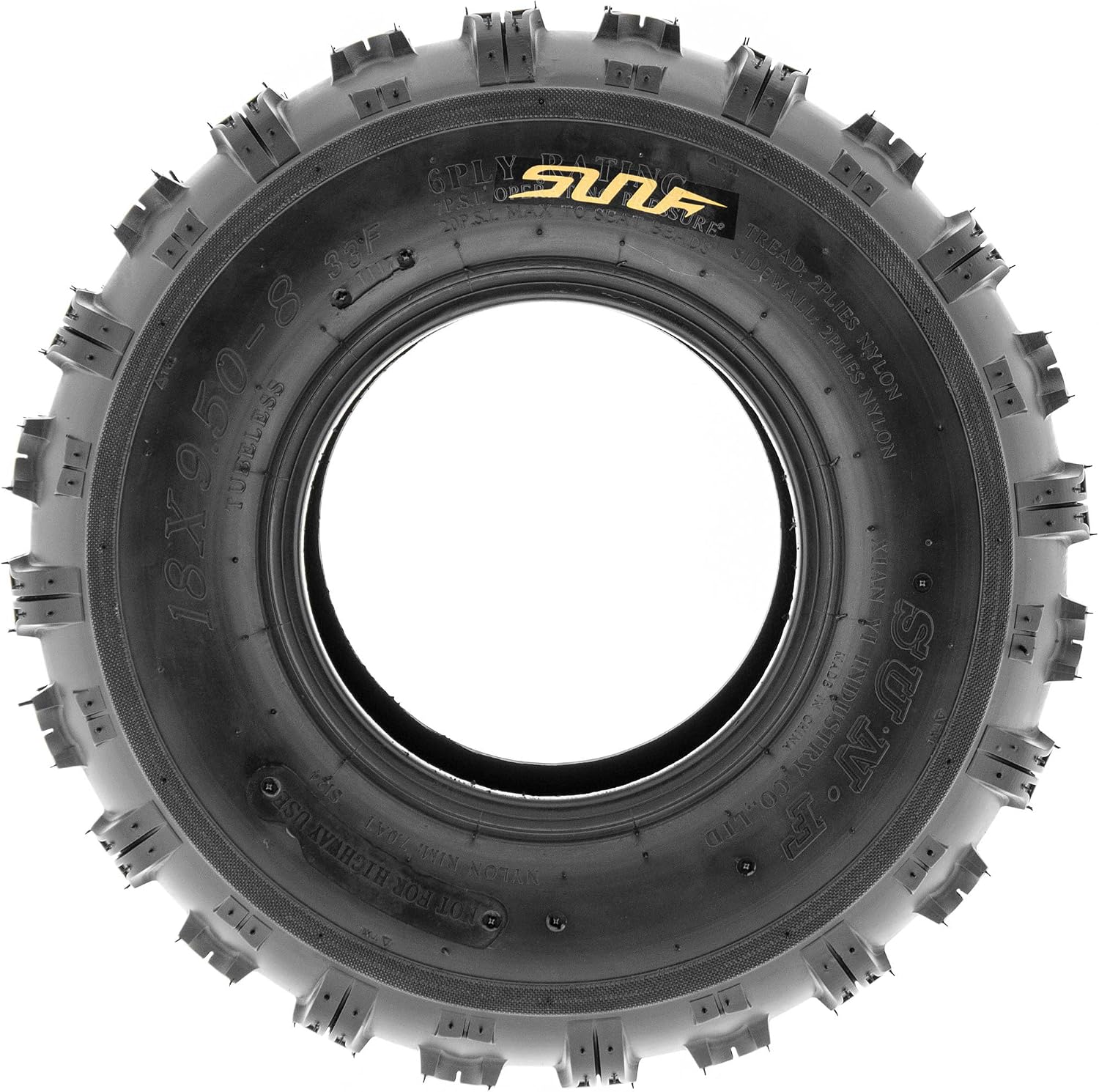 SUNF 19x7-8 18x9.5-8 Light Weight ATV UTV Knobby Tire 6 PR A015 - BUNDLE black