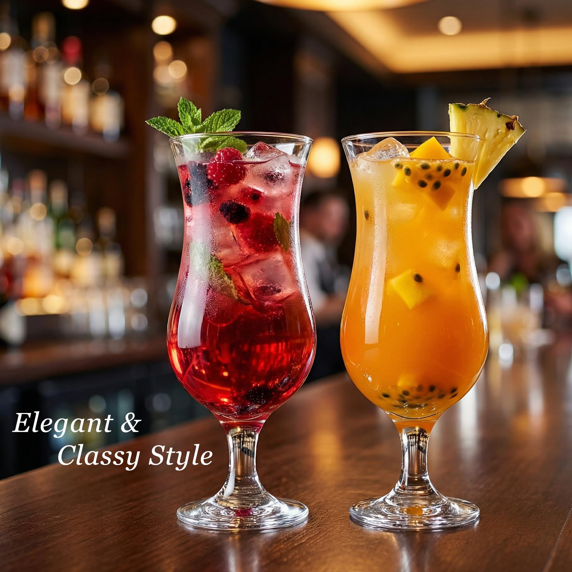 Hurricane Glasses Set - 6 Large Cocktail Glasses -5