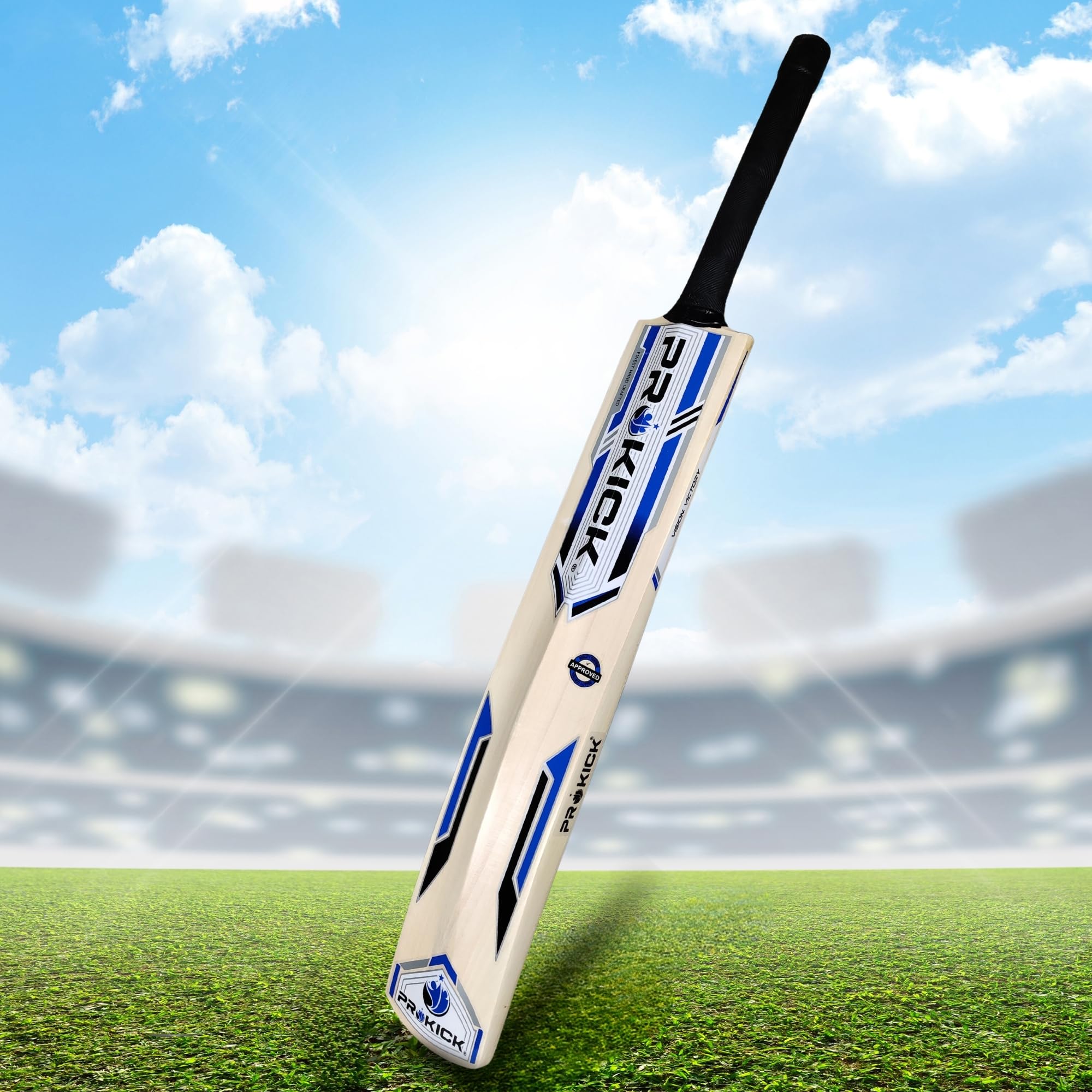 Prokick Domain Indian Willow/Popular Willow Cricket Tennis Ball Bat, Short Handle | Light Tennis Ball Bat | Full Size - Image 3 thumbnail