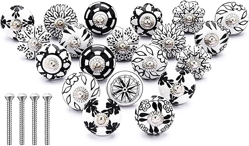 Zahra - Tiradores de cerámica surtidos de primera calidad, mezcla de diferentes colores. Tiradores de cerámica de diseño para las puertas de