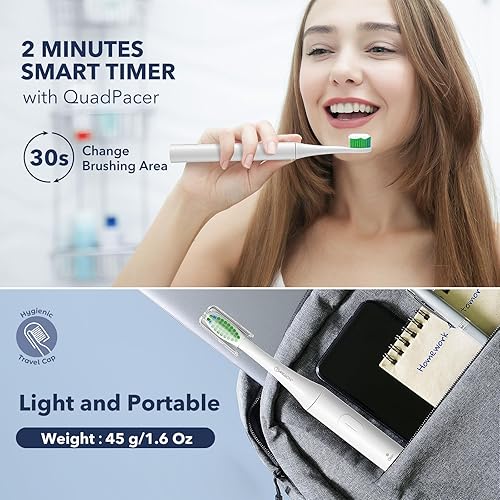 Miniatura 102 de ARISSON Cepillo de dientes eléctrico Sonic para adultos y niños, cepillo de dientes eléctrico de 40,000 VPM, cepillos de dientes eléctricos Azul
