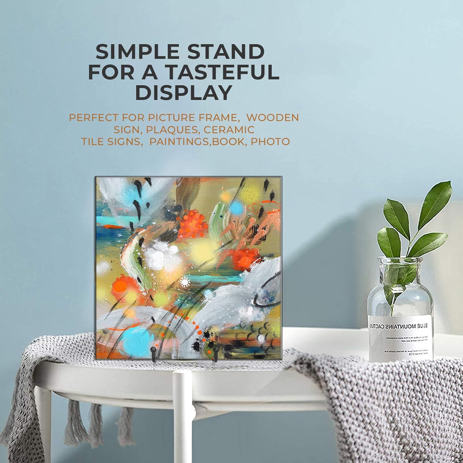 TR-LIFE Plate Stands for Display - 4.5 Inch Plate Holder Display Stand   Metal Frame Holder Stand for Picture, Decorative Plate, Book, Photo Easel