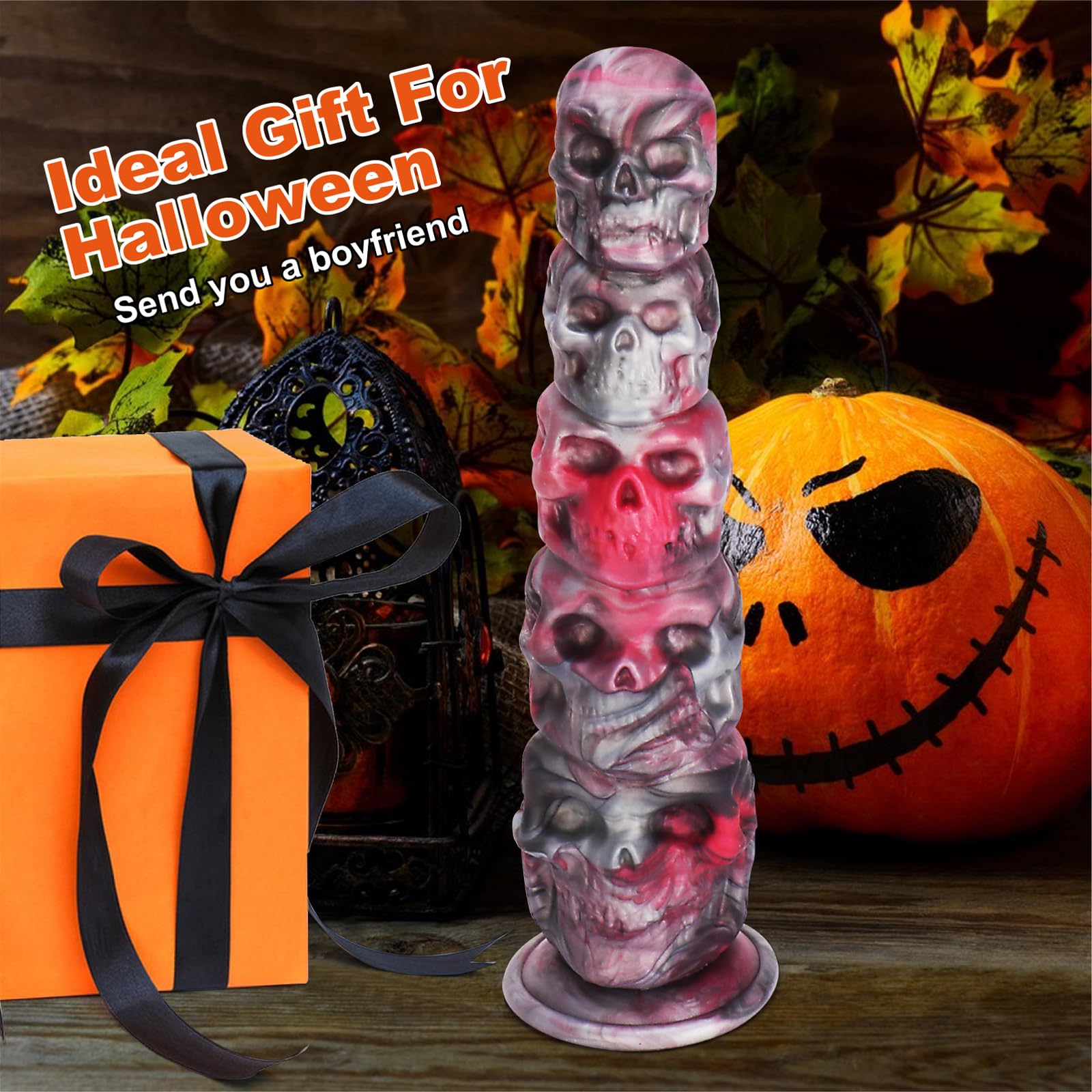 Monster Fantasy Dildo Silicone Anal Dildos with Suction Cup for Men, Realistic Dildo for Women, 8 inch Soft Animal Alien Prostate Dildos, Fat G Spot Fake Penis, Adult Sex Toys: 11.8 Inch Huge Skull Dildo