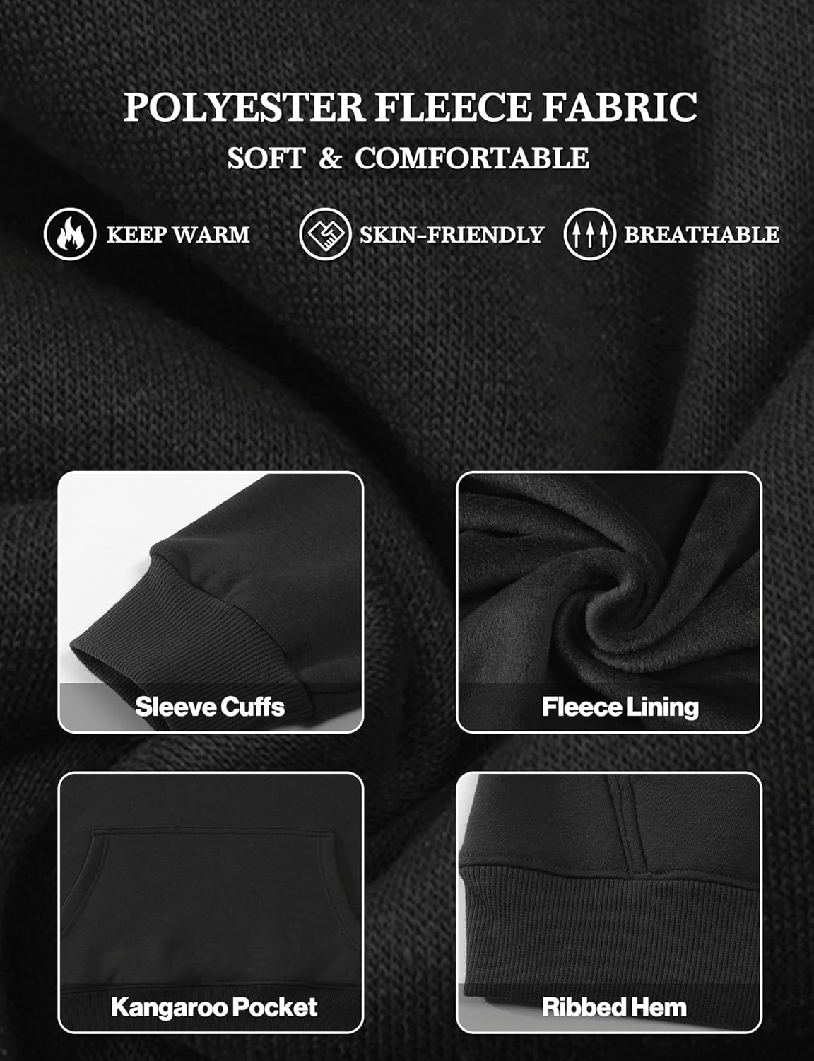 Casual Unisex Hoodies Sweatshirt for Men Women, Comfortable Lightweight Fleece Adult Pullover with Pockets - Image 4