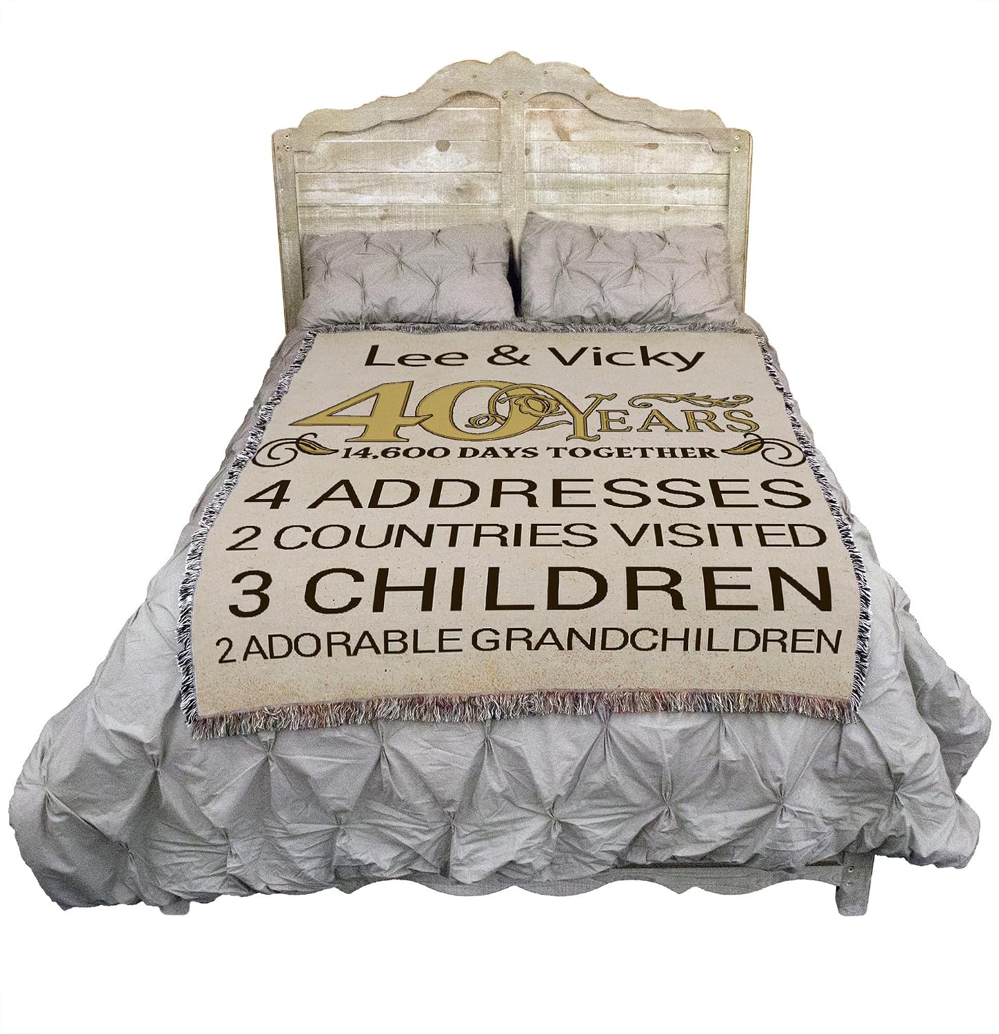 Pure Country Weavers 40th Anniversary Blanket - Personalized - Custom Gift Tapestry Throw Woven from Cotton - Made in the USA (72x54)