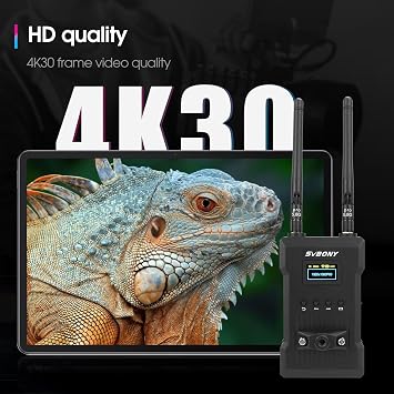 SVBONY ST1 4K Wireless Video Transmitter and Receiver, 1000FT Low Latency 0.06s with Dual HDMI Out & OLED Screen, 5.8G 9 Channel Lag-Free Experience, Plug&Play for Camera/DSLR/Laptop to TV, Projector
