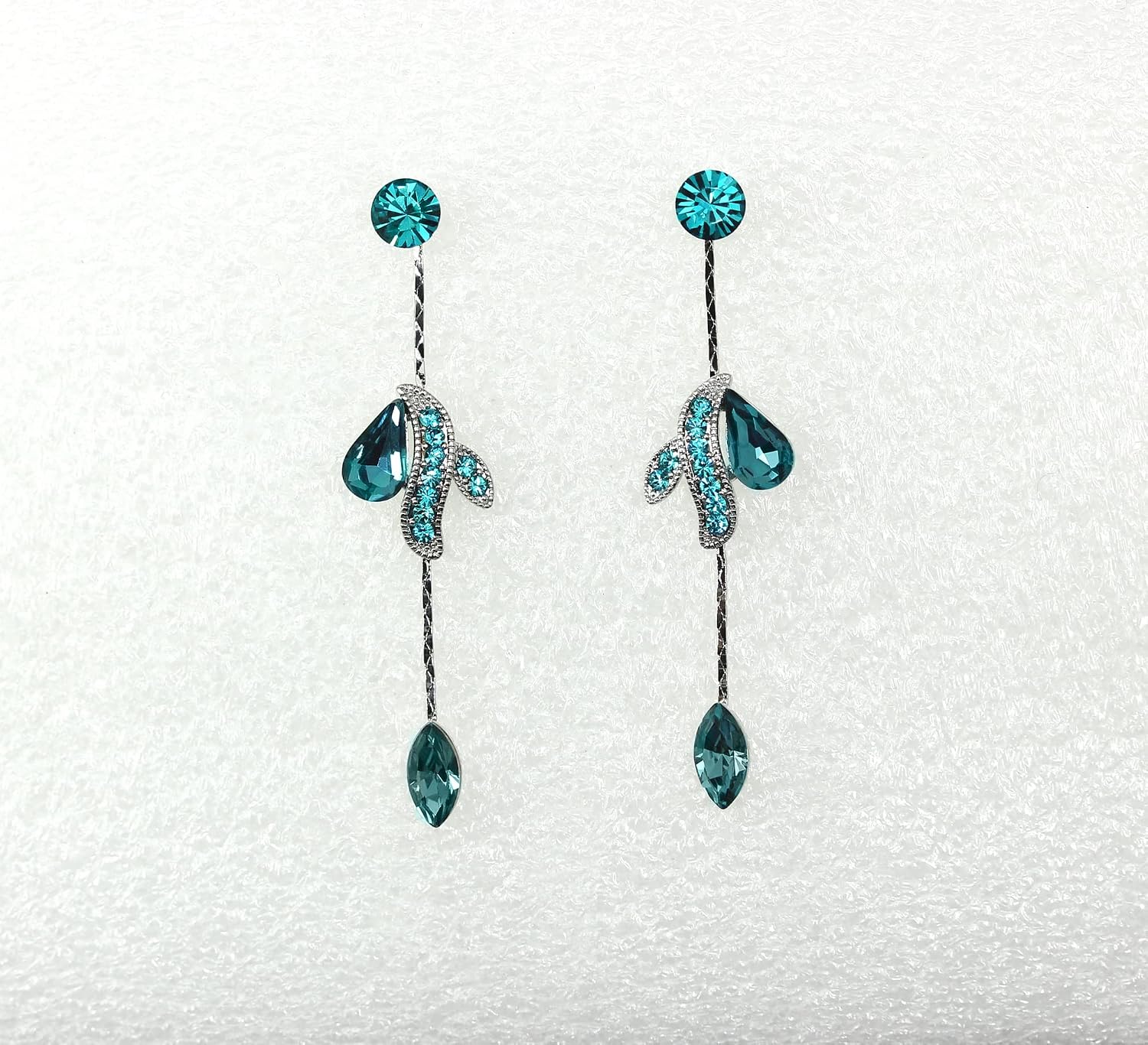 Faship Gorgeous Rhinestone Floral Crystal Necklace Earrings Set