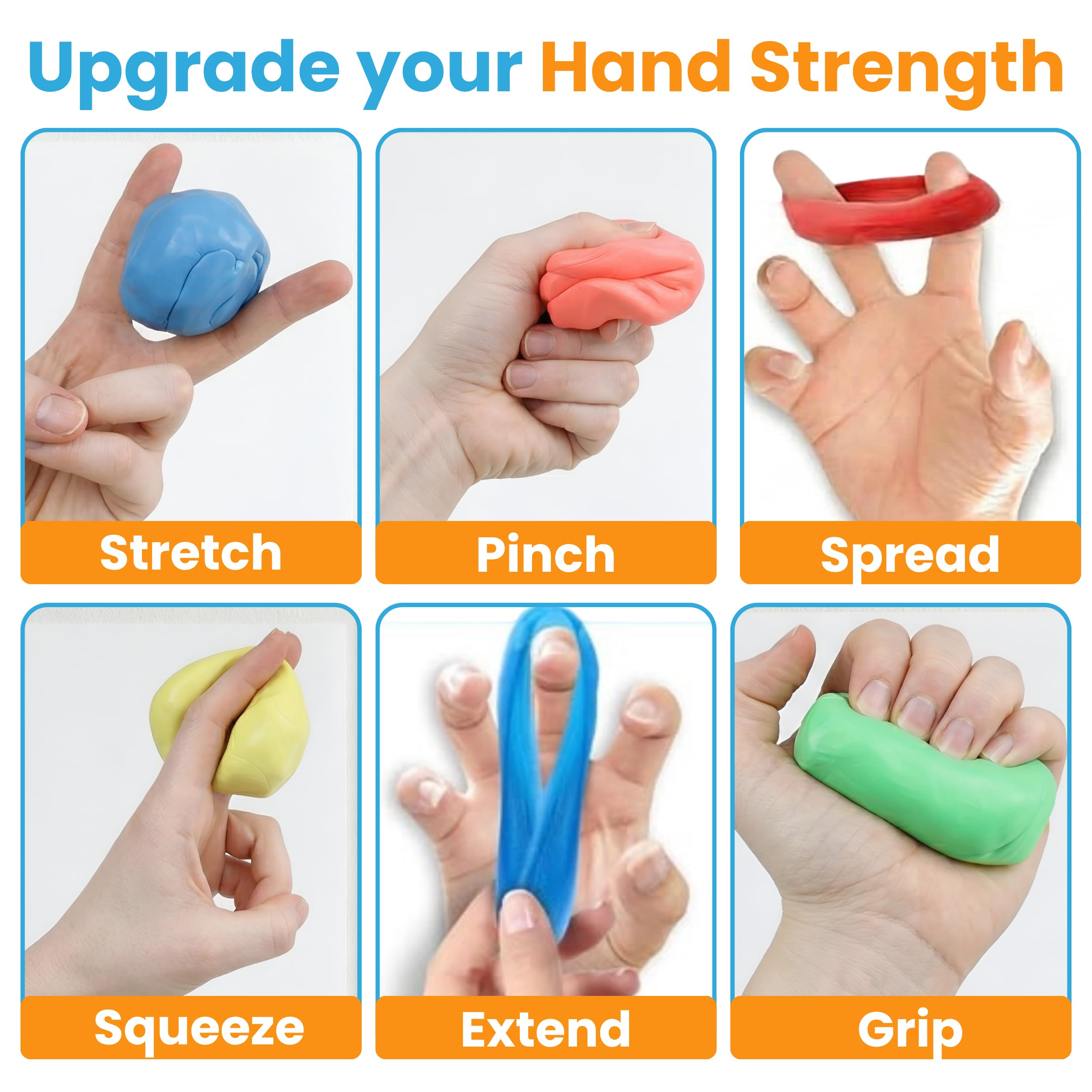 FlintRehab Therapy Putty for Teens & Adults (4 Pack, 3 Oz Each) - Putty for Hand Therapy, Fidgeting & Stress Relief - Non-Toxic Resistive Exercise Putty for Hand Strengthening — Amazon image 3