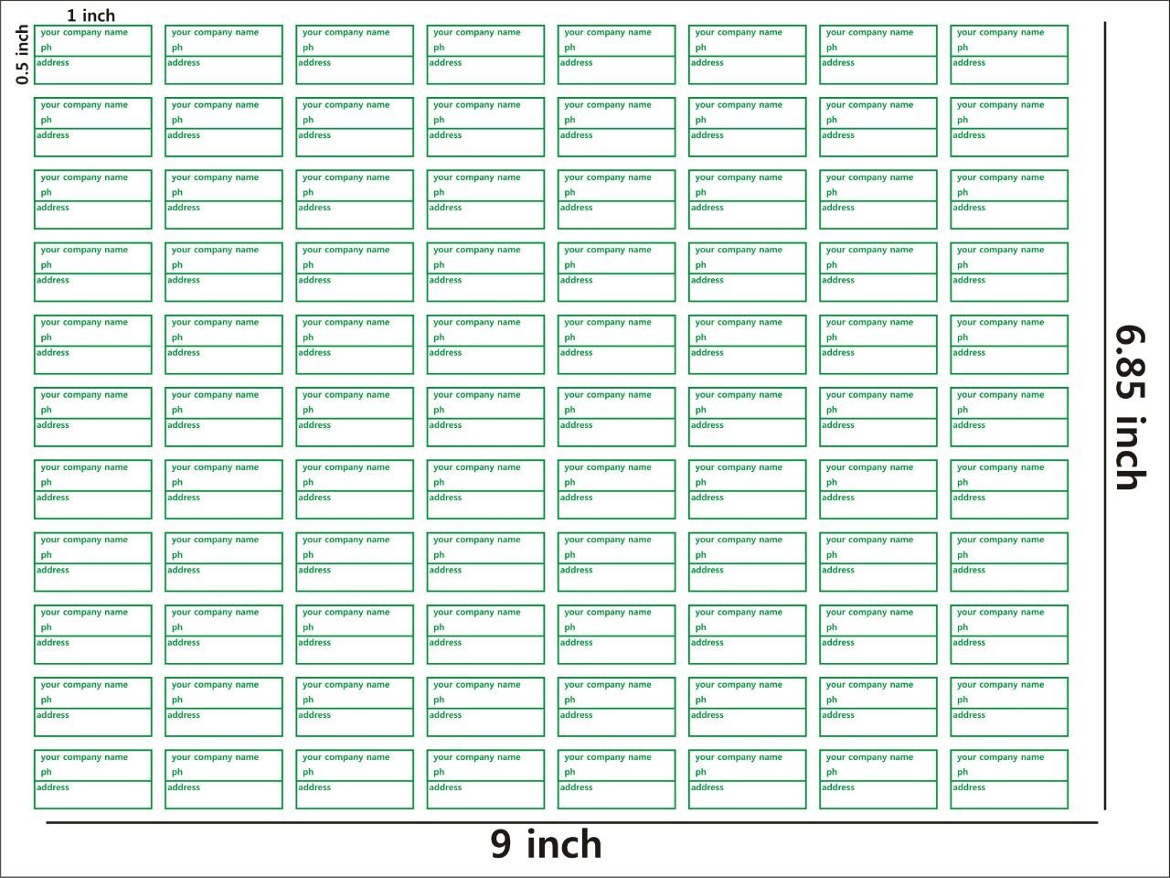 VishYogi Printers Custom Manufacturer/Company Name Printed Paper/PVC(Transparent) Sticker Label (1 inch x 0.5 inch) - Color (Green)