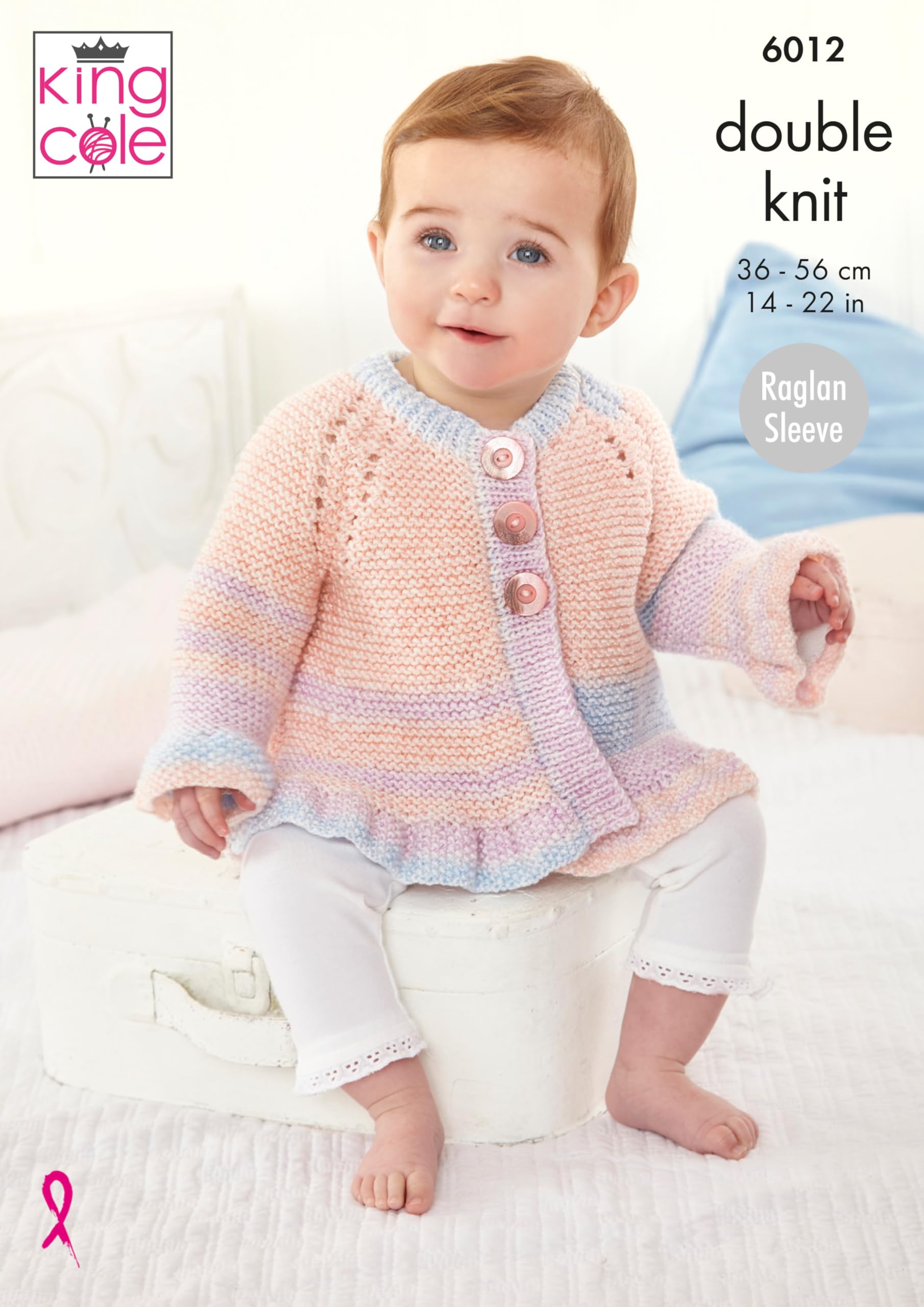 King Cole Multi Double Knit Baby Dk Knitting Pattern Frilled Cardigan Dress & Gilet (6012), 14'' - 22''