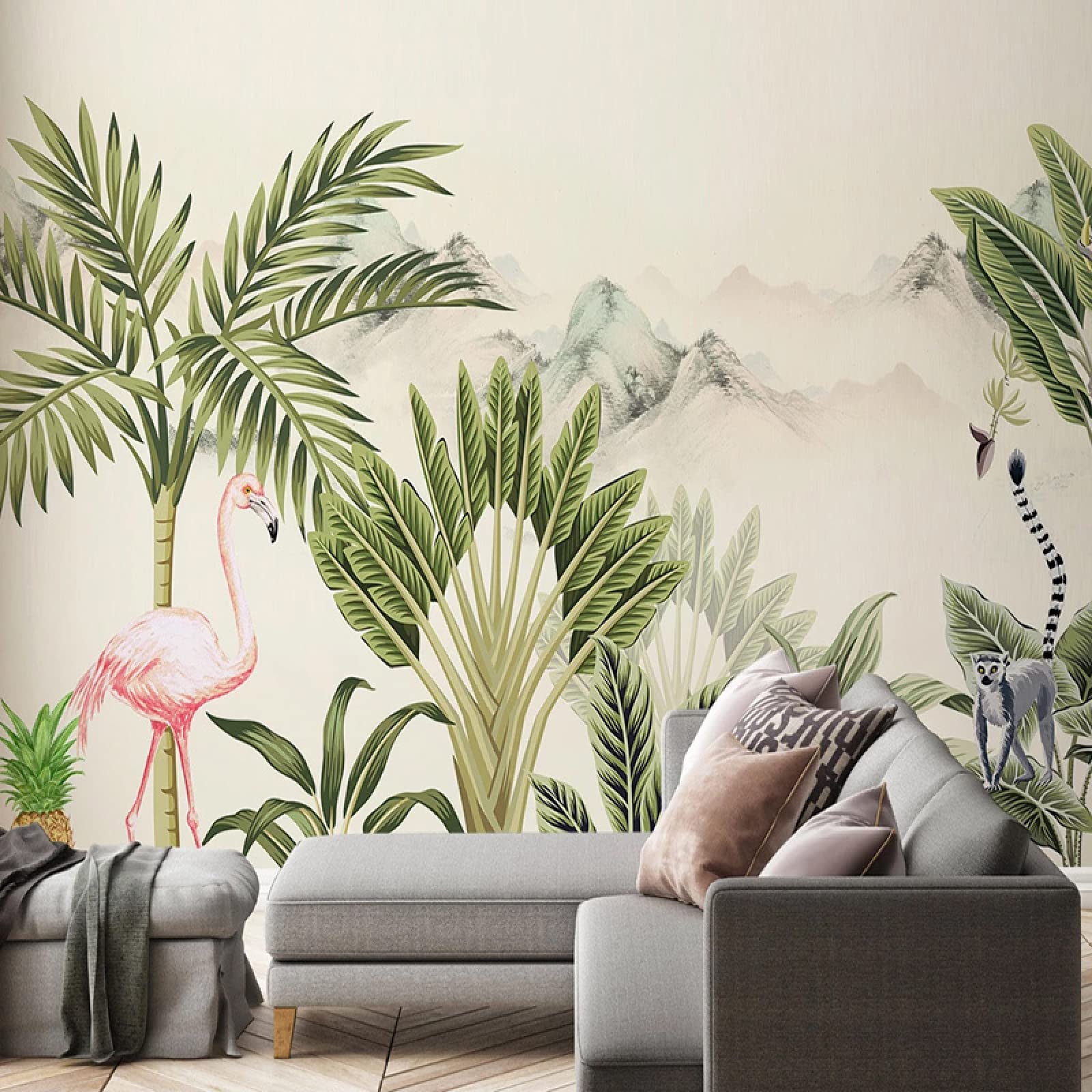 Papier peint moderne 3D forêt tropicale humide pour décoration murale intérieure 140X100