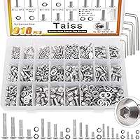 Vista 16 de Taiss 10 piezas de tornillos de cabeza hexagonal de 5/16-18x1, pernos para muebles, tornillos para muebles de acero inoxidable 304, pernos de 1/4