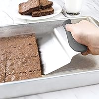 Vista 4 de Tovolo Raspador de banco con guía de medición, divisor de masa con hoja desplazada, raspador de repostería con regla, herramienta ergonómica