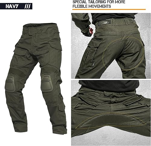 Vista 10 de Conjunto de ropa militar de combate G3, ropa táctica de camuflaje, uniforme de caza, equipo de paintball con rodilleras para hombres Camouflaje