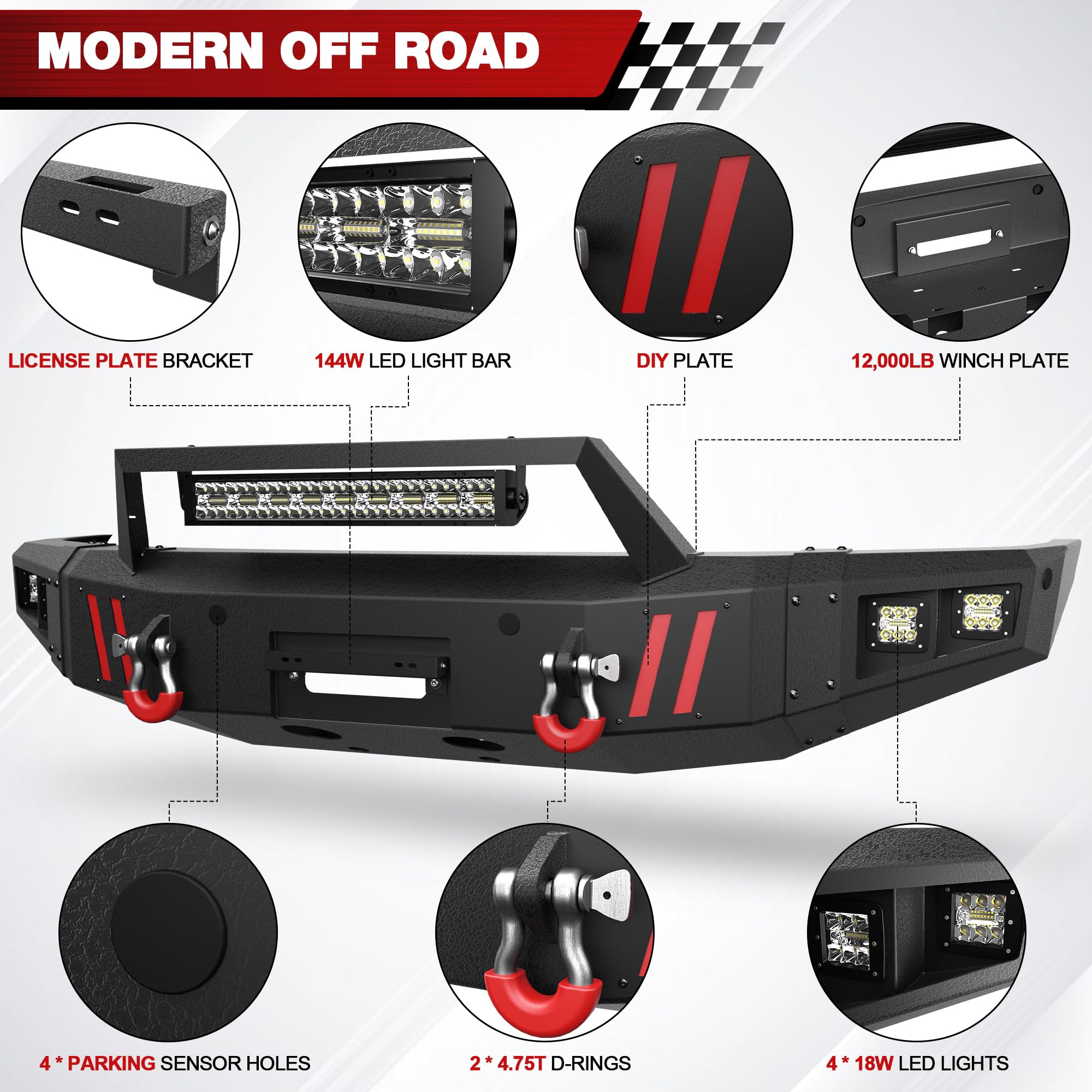 Front Bumper Compatible with Dodge Ram - Product View