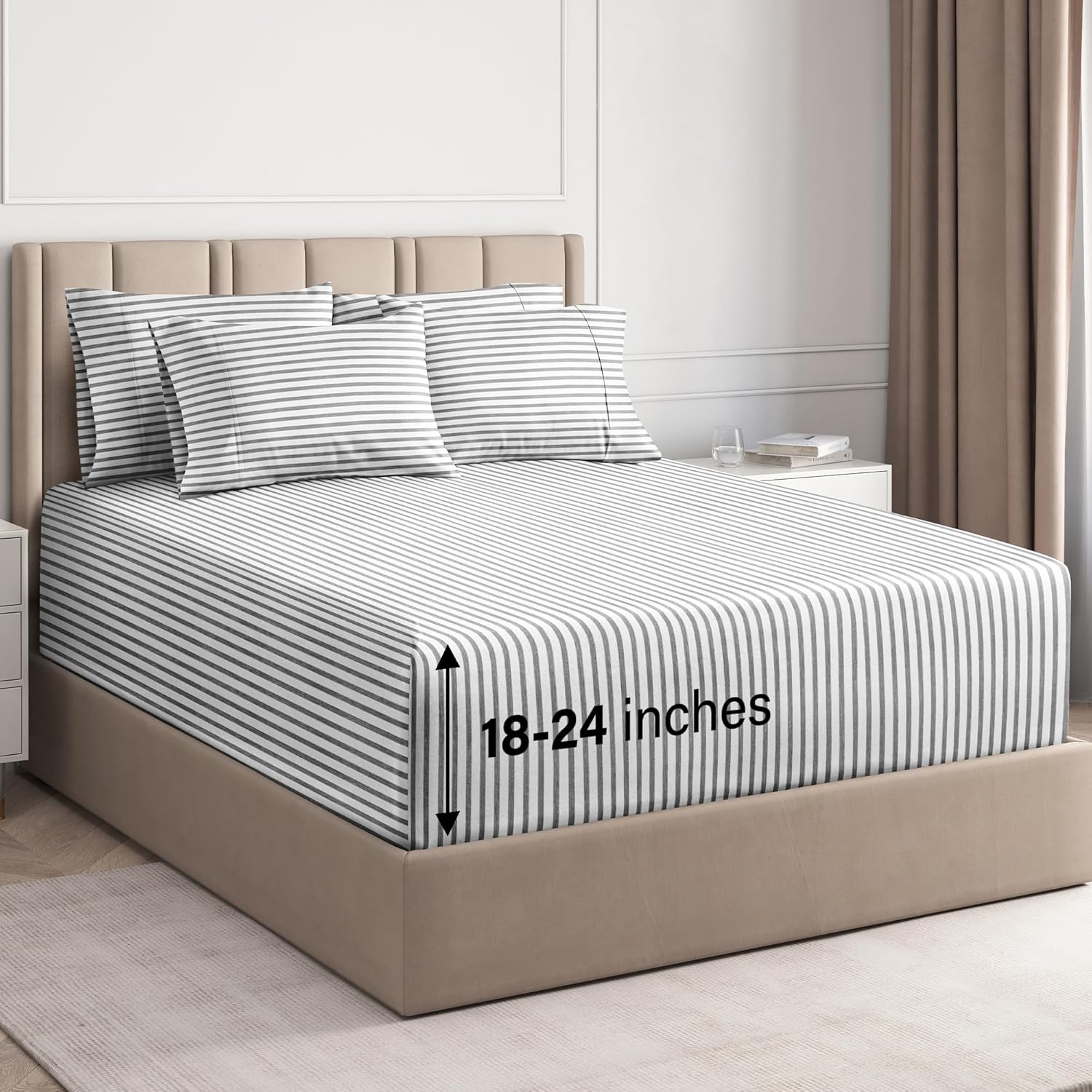 Extra Deep King Sheet Set 6 Piece Breathable & Cooling