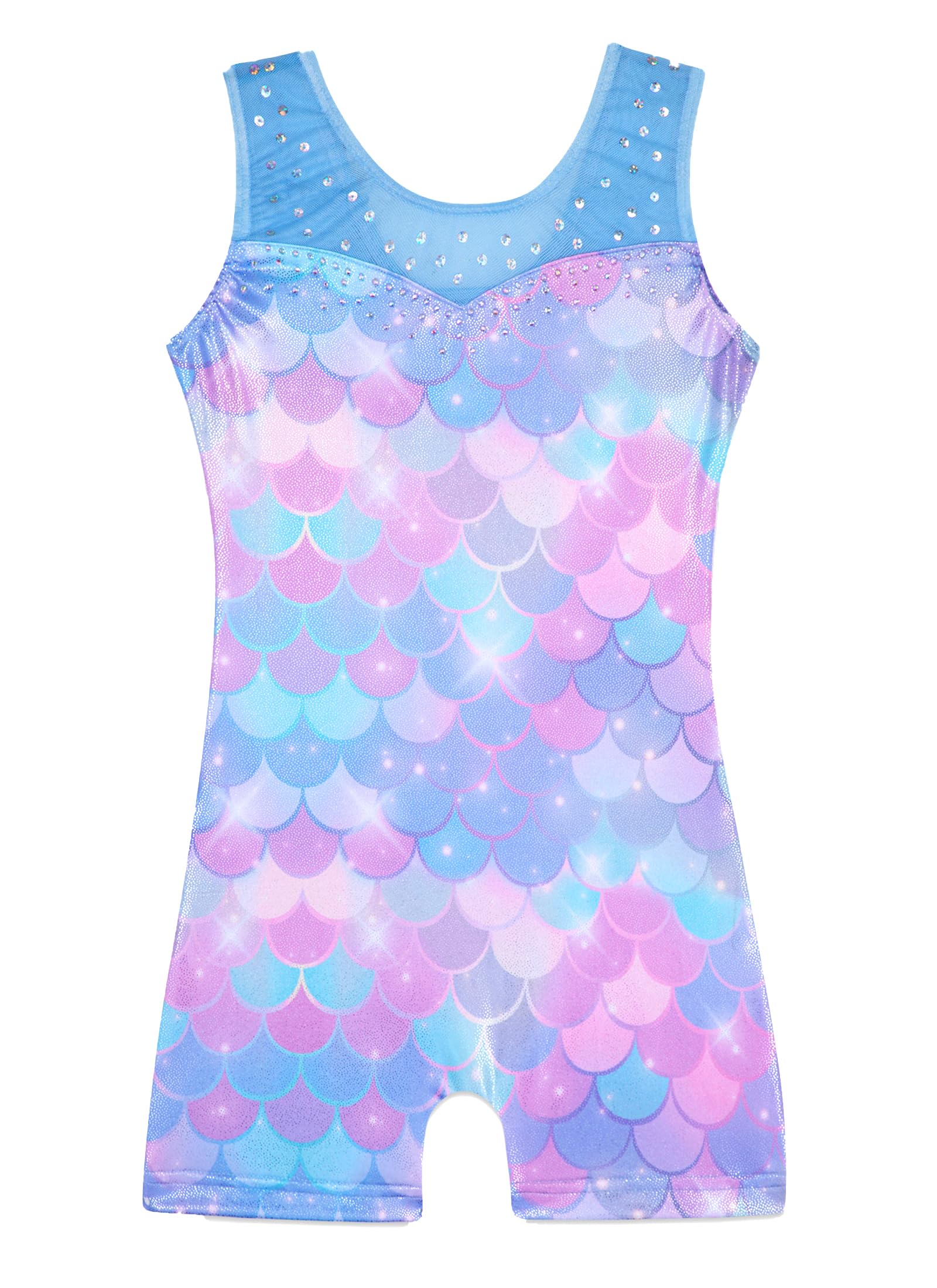 HOZIY Leotards for Girls Gymnastics Kids Children Biketard Snowflake Ribbon Blue Purple Hot Pink Sparkle