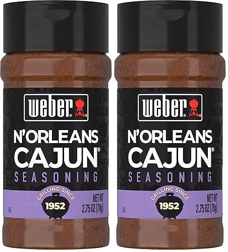 Weber N'Orleans Cajun Seasoning, coctelera de 2.75 onzas (paquete de 2)