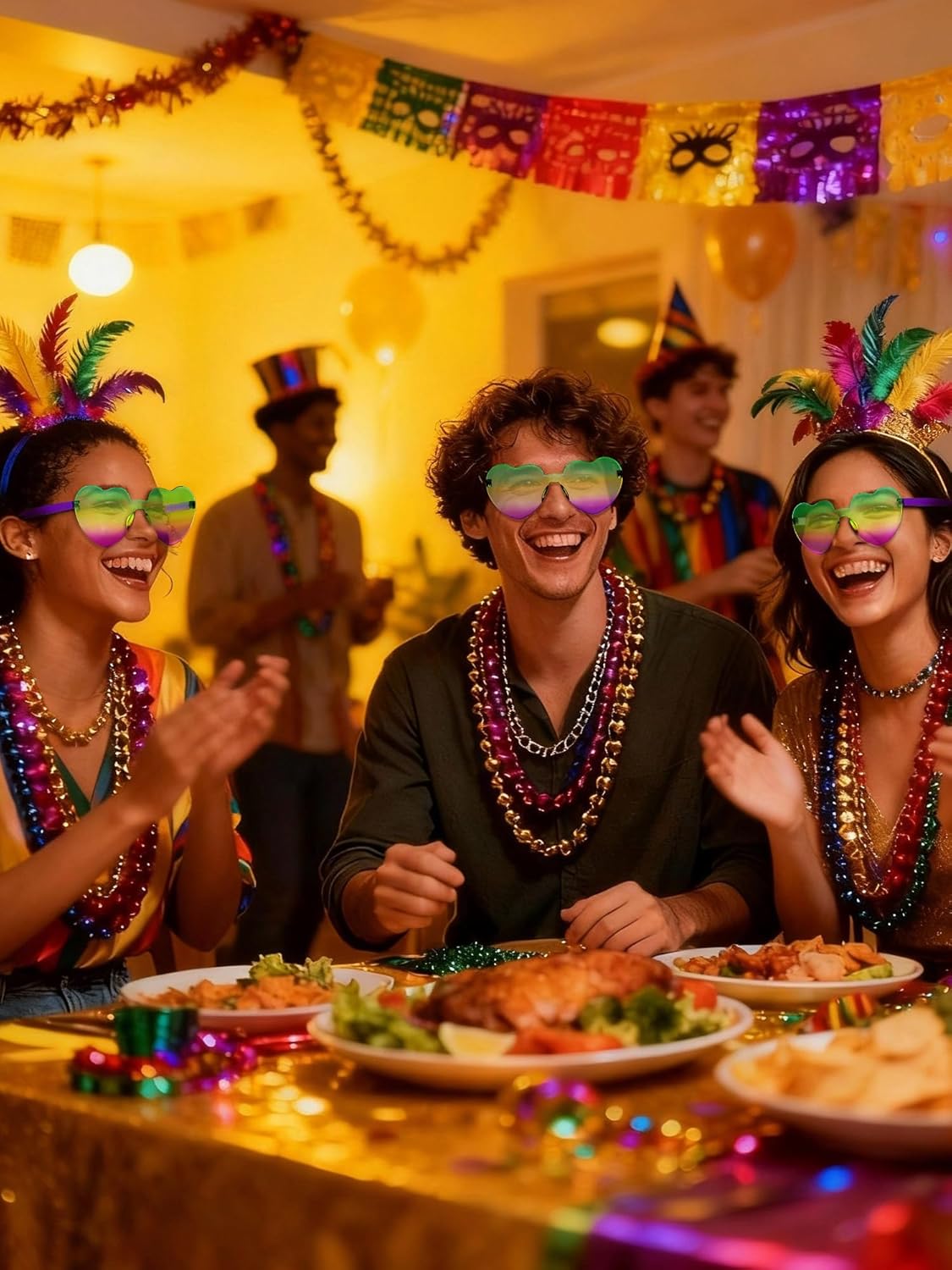 24 Pack Heart Sunglasses Bulk Eyeglasses Costume Accessories Outfit for Parade Throws Party Supplies - Image 3