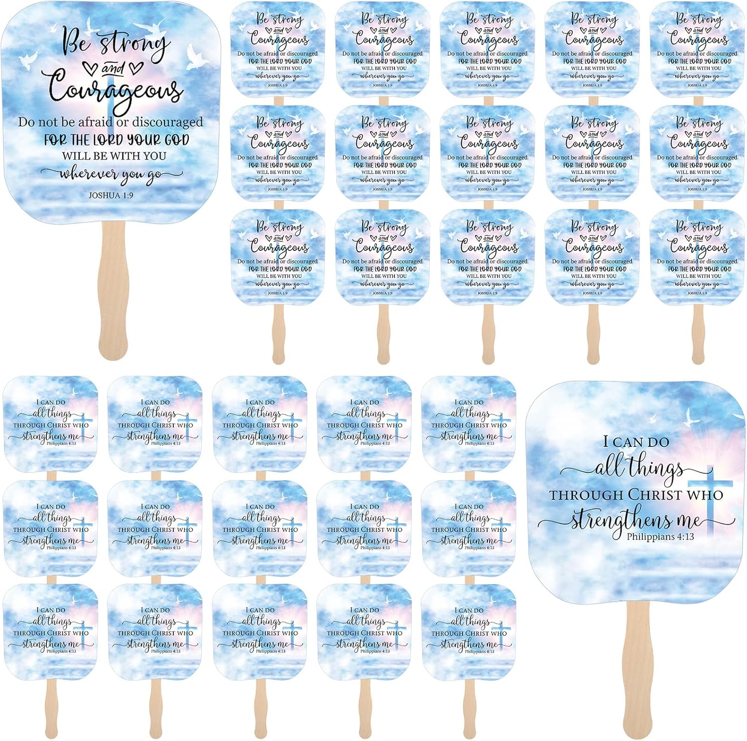 50 Pcs Christian Church Fans Religious Handheld Fan