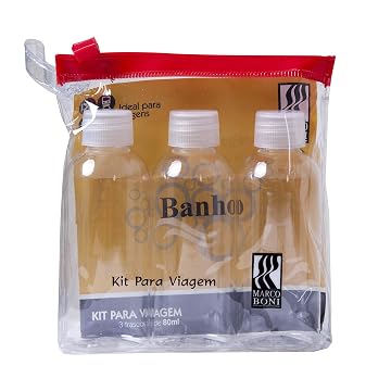 Marco Boni Kit Para Viagem Com 3 Mini Frascos E Nécessaire 80Ml 6082 Transparente 4 Itens