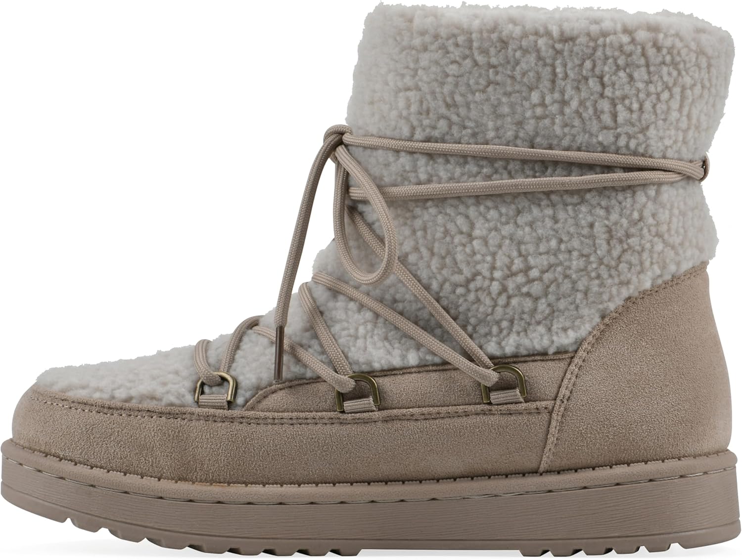 White Mountain Women's Isador Faux Sherpa Lace-Up Boot