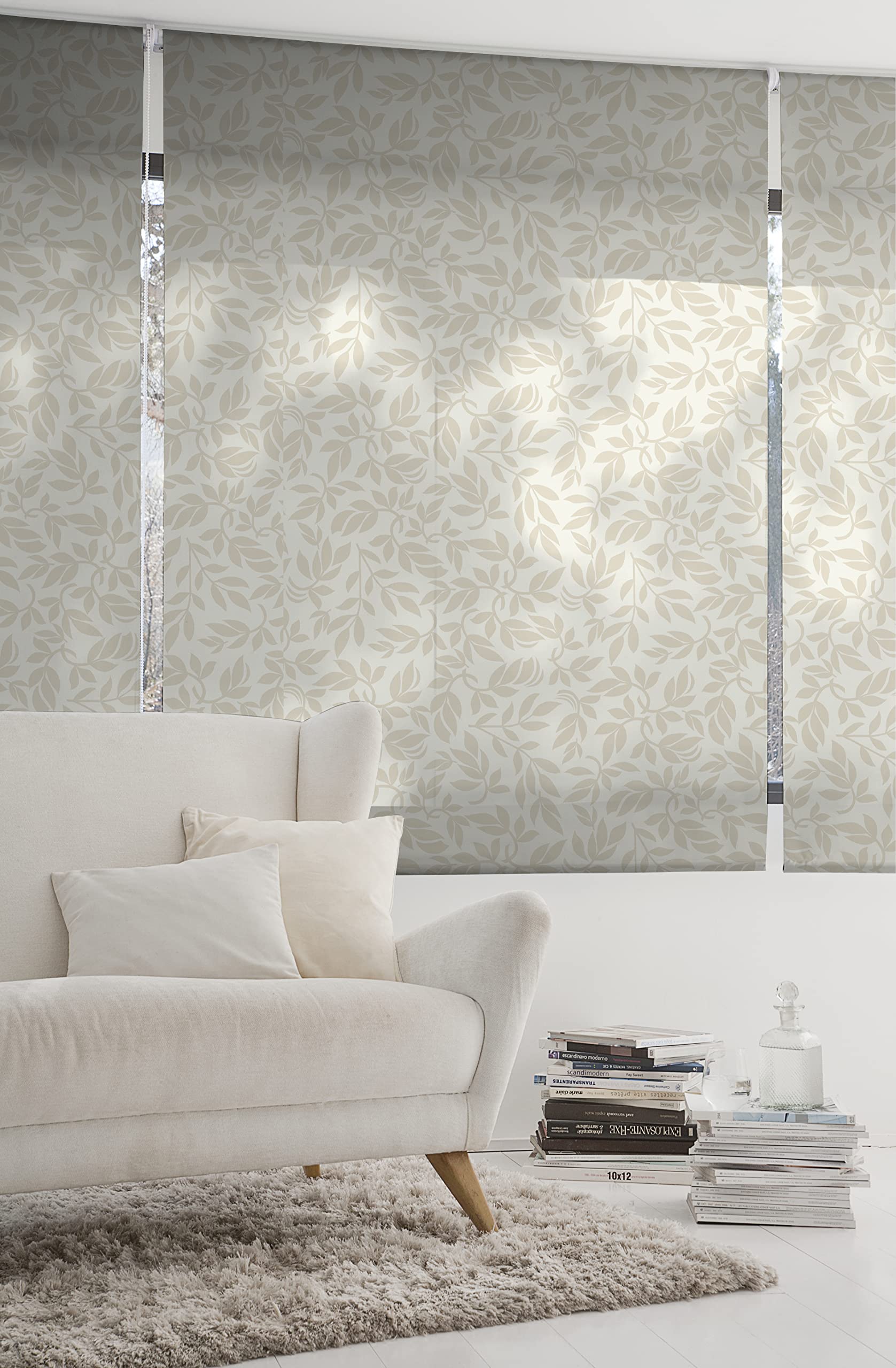 Estoralis | FIORI e PIANTE | Tenda a rullo disegno moderno | Stampa digitale traslucida | F-1560 | 110 x 180 cm (larghezza/altezza) dimensione del tessuto 107 x 175 cm. | Tende per finestre e porte