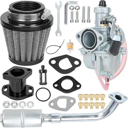 GREHUA Kit de escape de colector de admisión de carburador VM22 Jet Stage 2 Kit negro para Predator 212cc 196cc 6.5hp Baja Warrior MB200 GX160 GX200