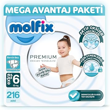 Molfix Premium Mega Avantaj Paketi 6 Beden 216 Adet