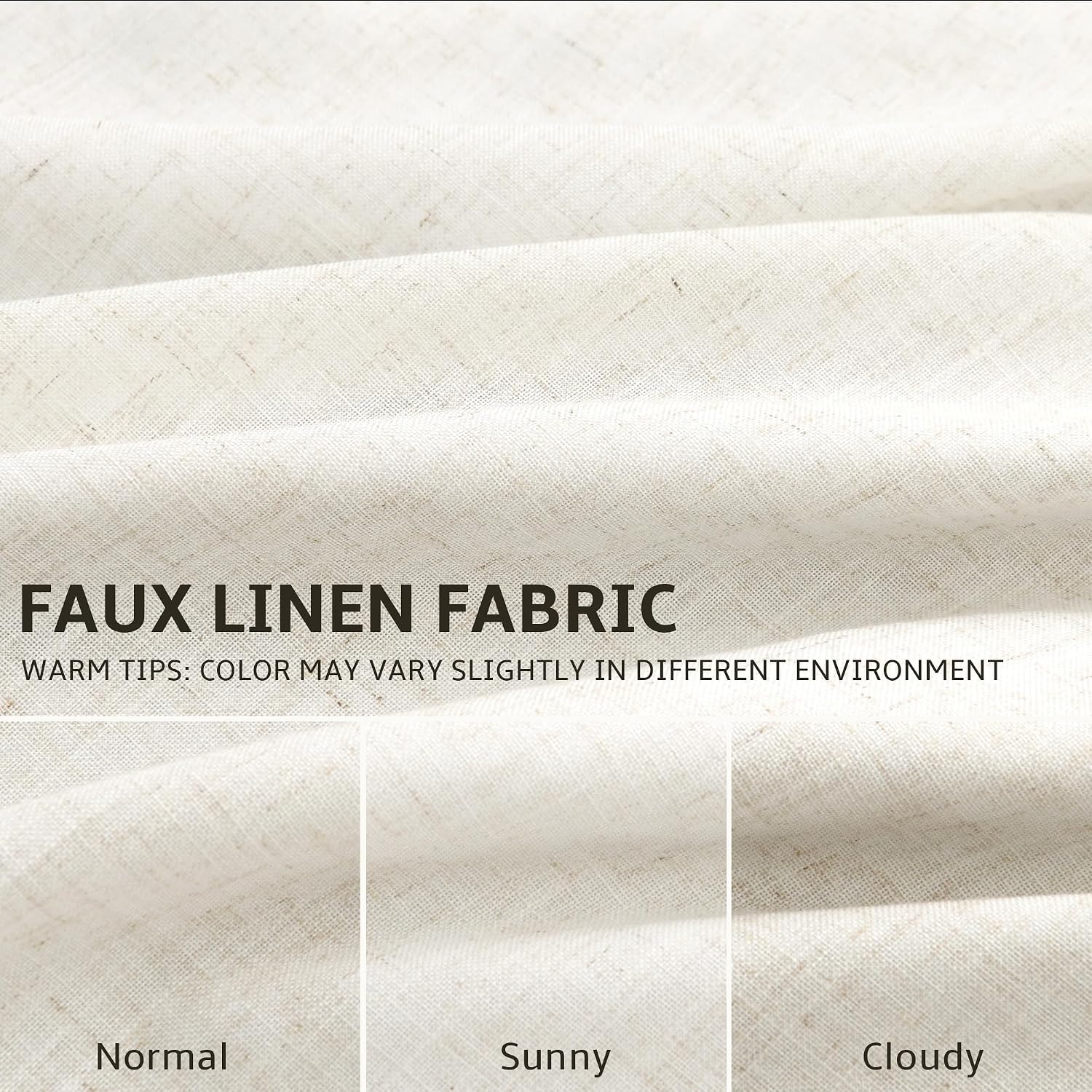 100% Blackout Linen Pinch Pleated Curtains 84 Inches Long 2 Panels for Bedroom Living Room Darkening Thermal Insulated Natural Cream Drapes Boho Back Tab Double Layer Window Curtain 7Ft Ivory Beige