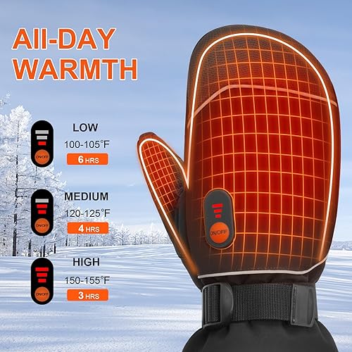 Miniatura 2 de Daxiga Guantes térmicos para mujeres y hombres, guantes de motocicleta con calefacción recargable, guantes de batería para montar en bicicleta,