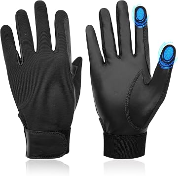Thapower Women 100% Leather Horse Riding Gloves, Windproof & Breathable,Equestrian Horseback Riding Gloves