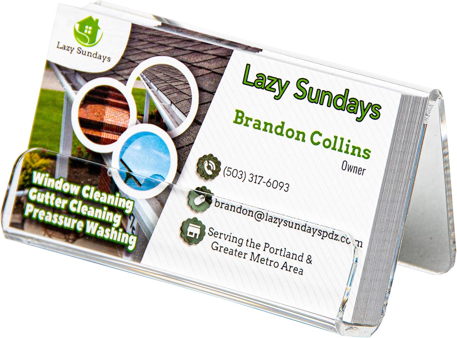 Clear-Ad - Multiple Business Card Display Holder for Desk 3.5x2 - Plastic Cell Phone Holder for Desk - Acrylic Desktop Smartphone Stand - LHS-352 (Pack of 100)