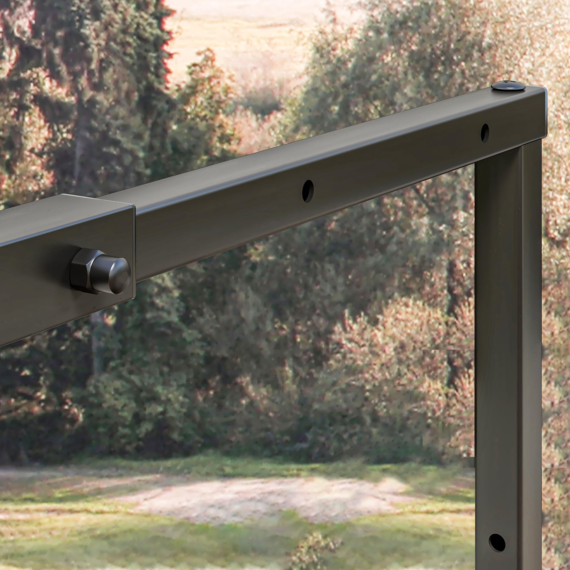 Outsunny Portalegna da Interno ed Esterno in Metallo, Legnaia Regolabile in Larghezza e Altezza con Ganci a S, 40-65x25x100-150 cm, Nero