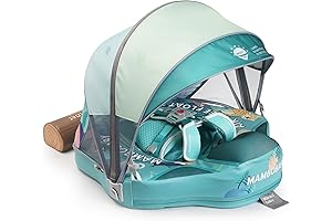Mambobaby Baby Pool Float with Canopy for Safety Sun Protection and Comfort