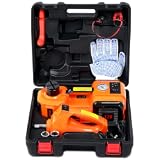 PIRIPARA Electric Car Jack&comma; 5 Ton&sol;11023 LBS Hydraulic Jack Lift with Electric Impact Wrench&comma; Built-in Inflatable Pump&comma; and LED Light for SUV MPV Sedan Truck Change Tires Garage Repair